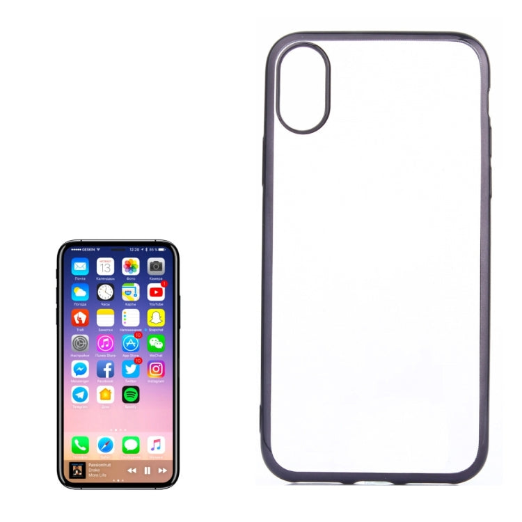 For iPhone X / XS Electroplating Side TPU Protective Back Cover Case