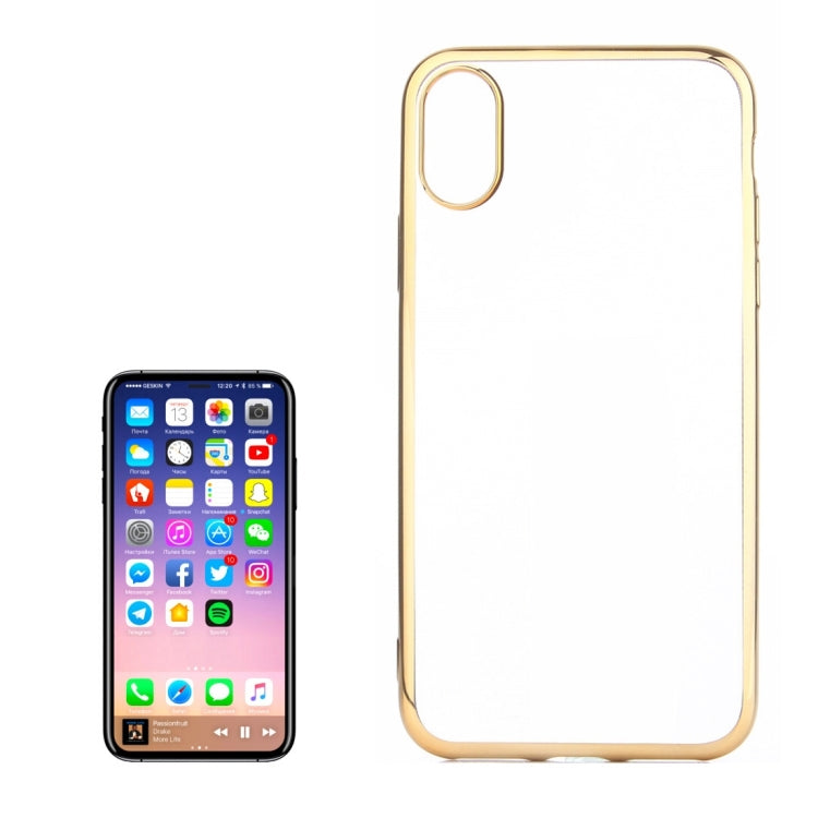 For iPhone X / XS Electroplating Side TPU Protective Back Cover Case