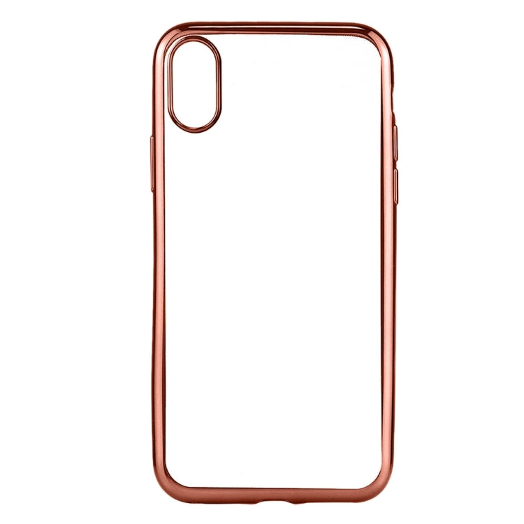 For iPhone X / XS Electroplating Side TPU Protective Back Cover Case