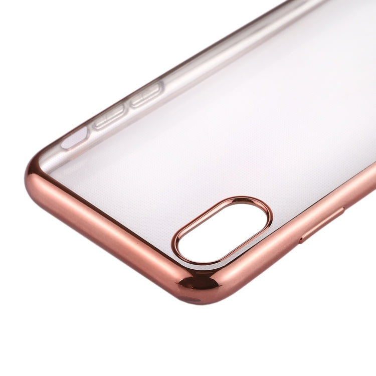 For iPhone X / XS Electroplating Side TPU Protective Back Cover Case