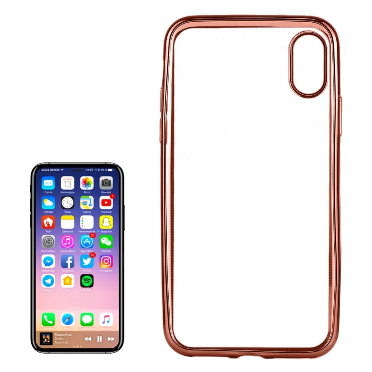 For iPhone X / XS Electroplating Side TPU Protective Back Cover Case