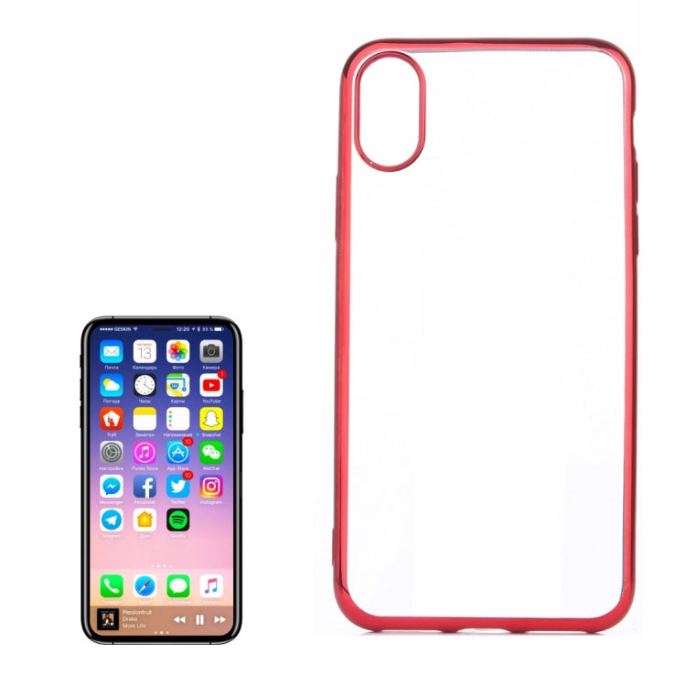 For iPhone X / XS Electroplating Side TPU Protective Back Cover Case