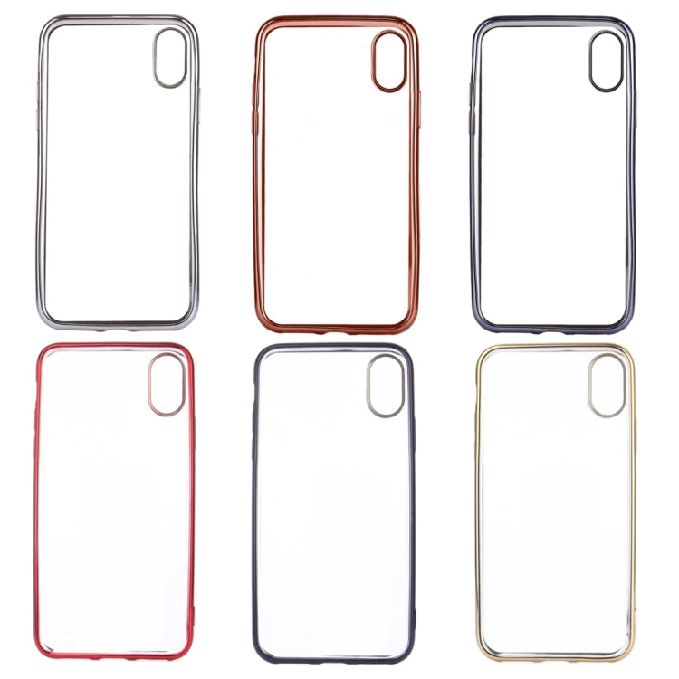For iPhone X / XS Electroplating Side TPU Protective Back Cover Case