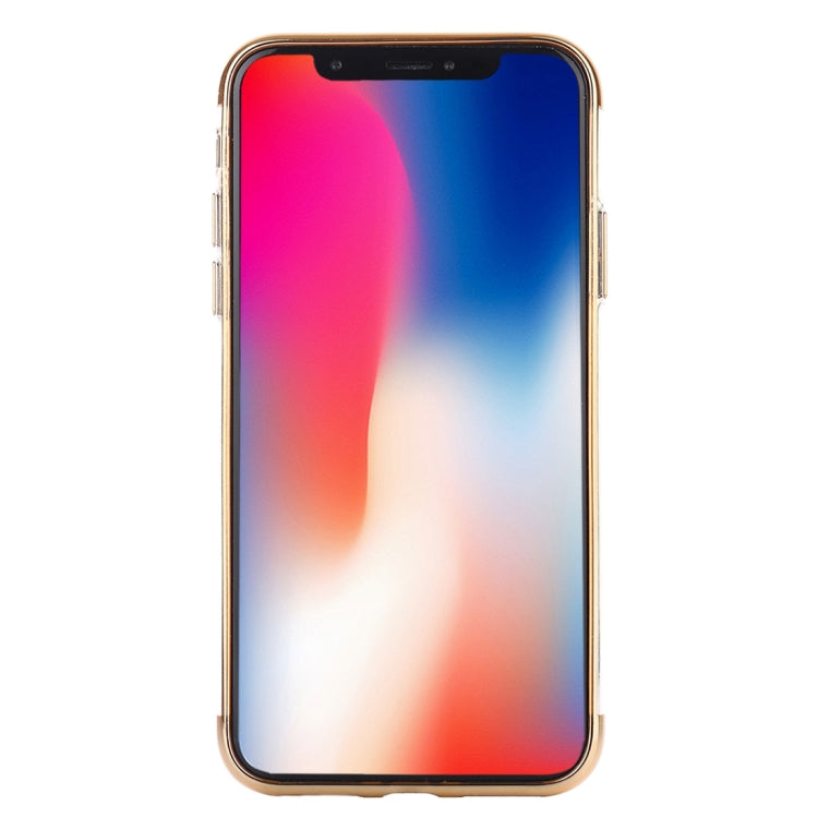 For iPhone X / XS Three Sections Electroplating Side TPU Protective Back Cover Case