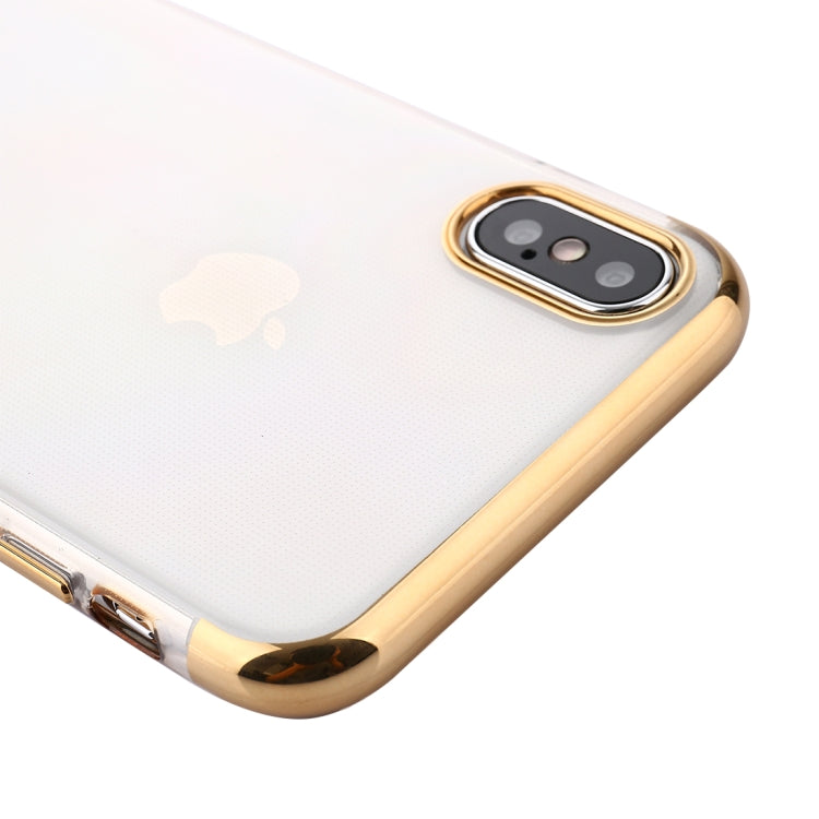 For iPhone X / XS Three Sections Electroplating Side TPU Protective Back Cover Case