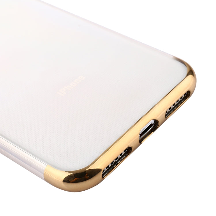For iPhone X / XS Three Sections Electroplating Side TPU Protective Back Cover Case