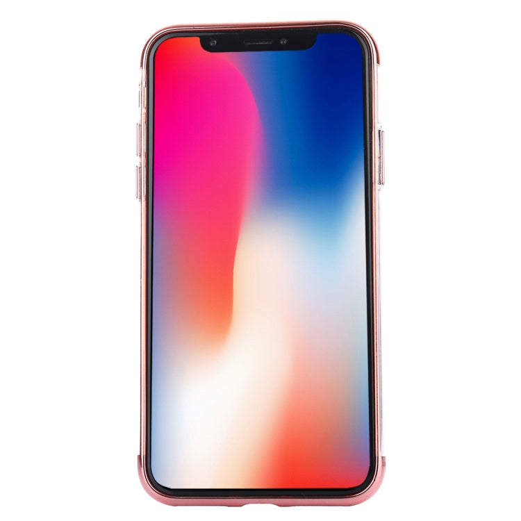 For iPhone X / XS Three Sections Electroplating Side TPU Protective Back Cover Case