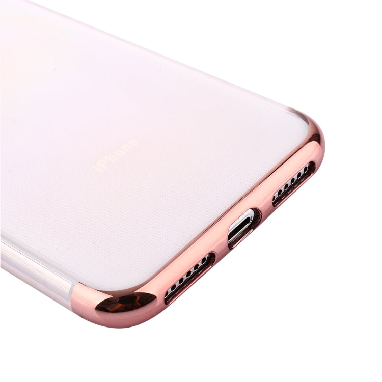 For iPhone X / XS Three Sections Electroplating Side TPU Protective Back Cover Case
