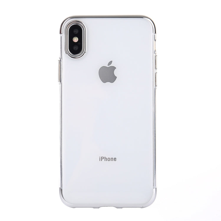 For iPhone X / XS Three Sections Electroplating Side TPU Protective Back Cover Case
