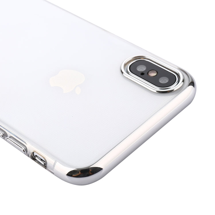 For iPhone X / XS Three Sections Electroplating Side TPU Protective Back Cover Case