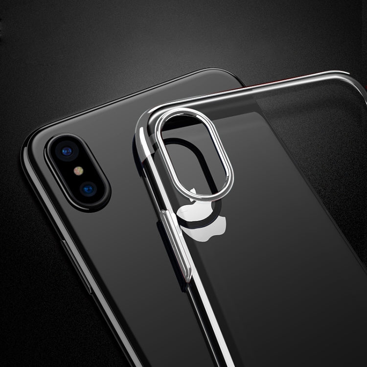 For iPhone X / XS Three Sections Electroplating Side TPU Protective Back Cover Case