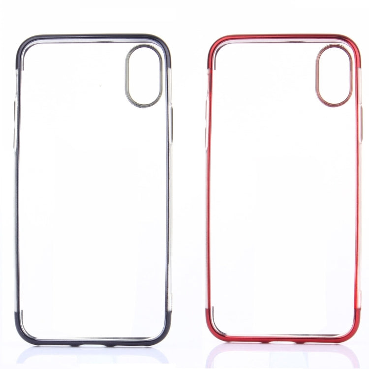 For iPhone X / XS Three Sections Electroplating Side TPU Protective Back Cover Case