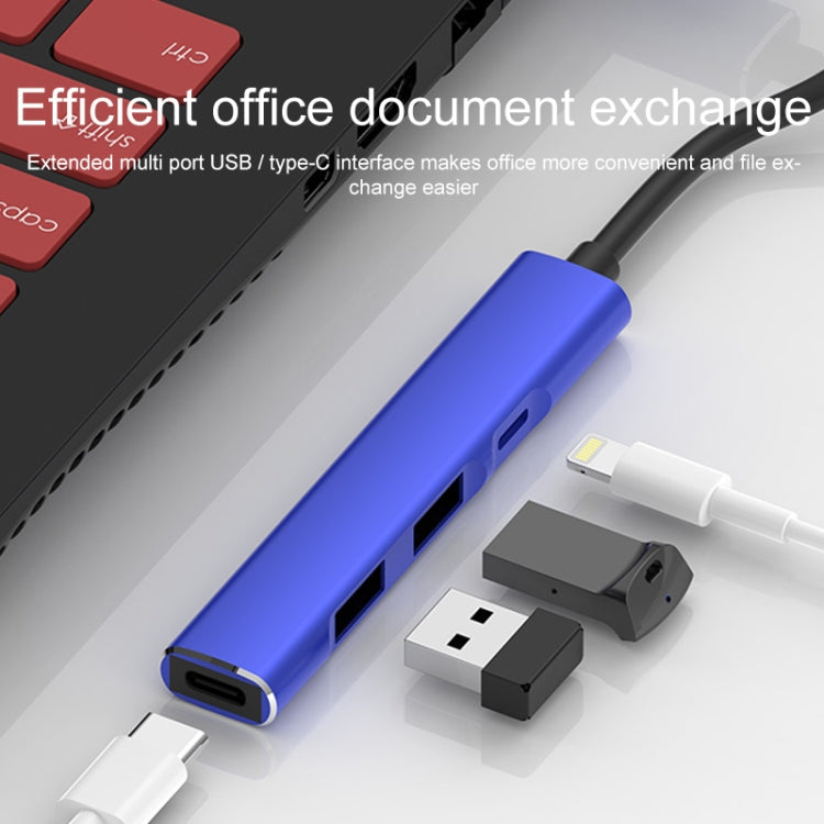 4 in 1 8 Pin/USB to Type-C / 2ä¸ªUSB / 8 Pin Ports Multifunctional Docking Station HUB