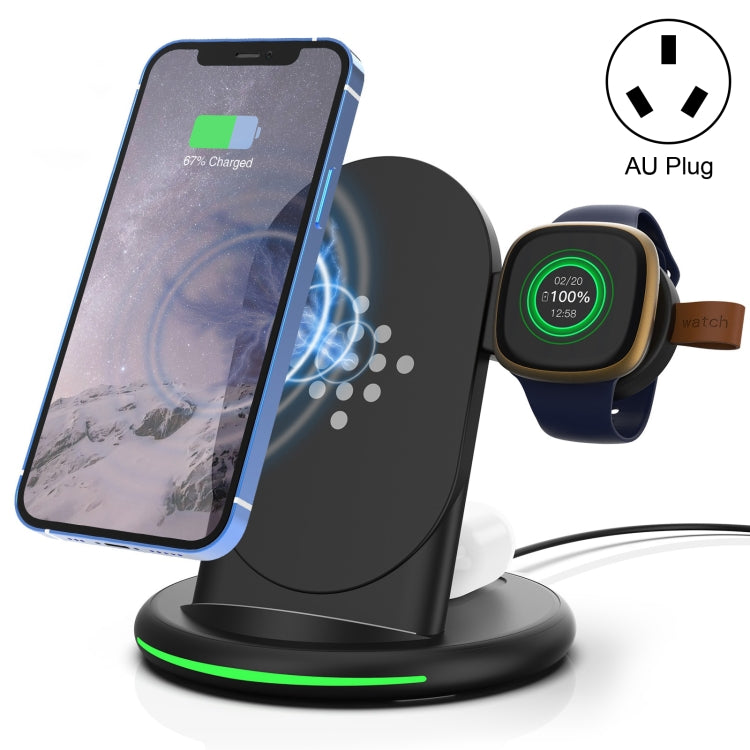 W-02C Magnetic Vertical 3 In 1 Wireless Charger,AU Plug