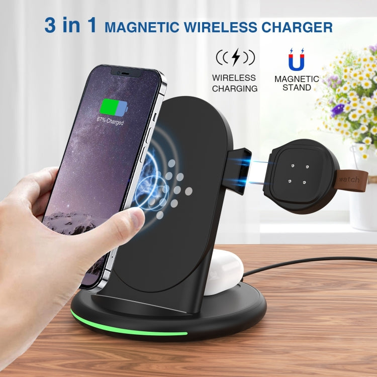 W-02C Magnetic Vertical 3 In 1 Wireless Charger,AU Plug