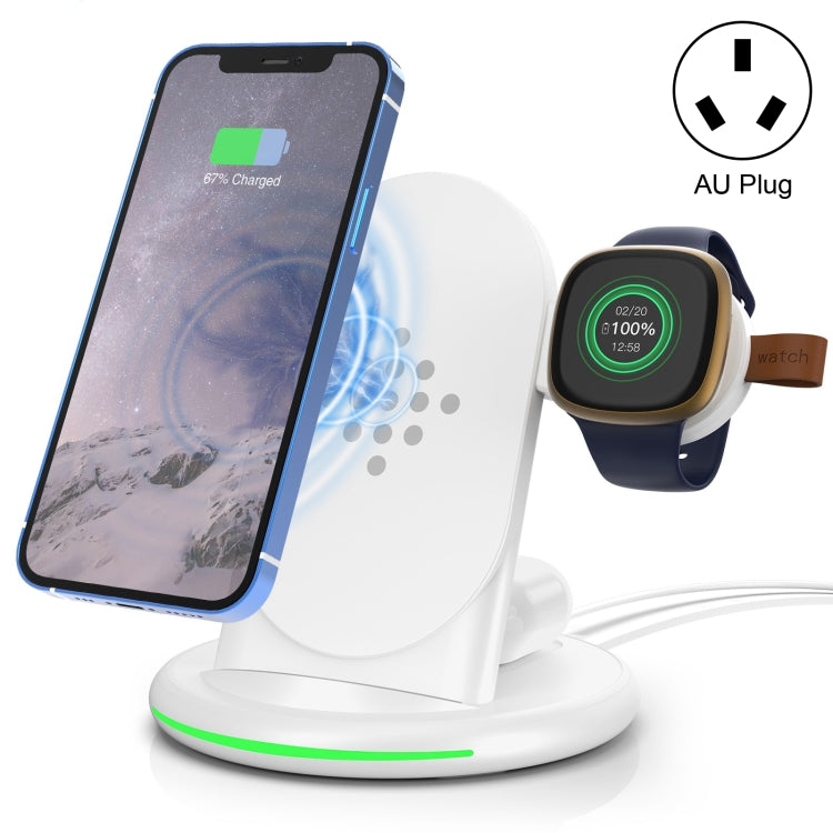 W-02C Magnetic Vertical 3 In 1 Wireless Charger,AU Plug