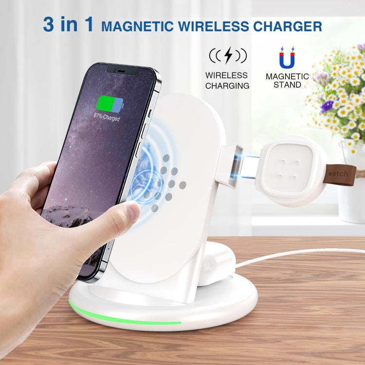 W-02C Magnetic Vertical 3 In 1 Wireless Charger,AU Plug
