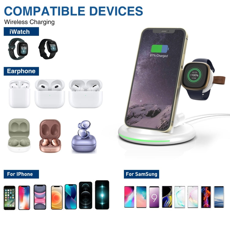 W-02C Magnetic Vertical 3 In 1 Wireless Charger,AU Plug