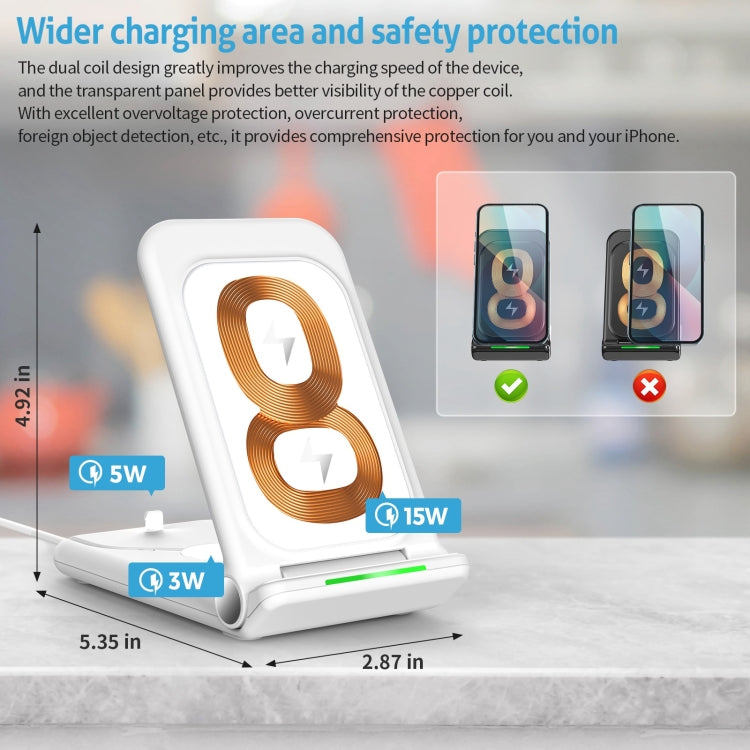 N68-1 3-in-1 Multifunctional Smartphone Earphone Wireless Charging Stand (Black)