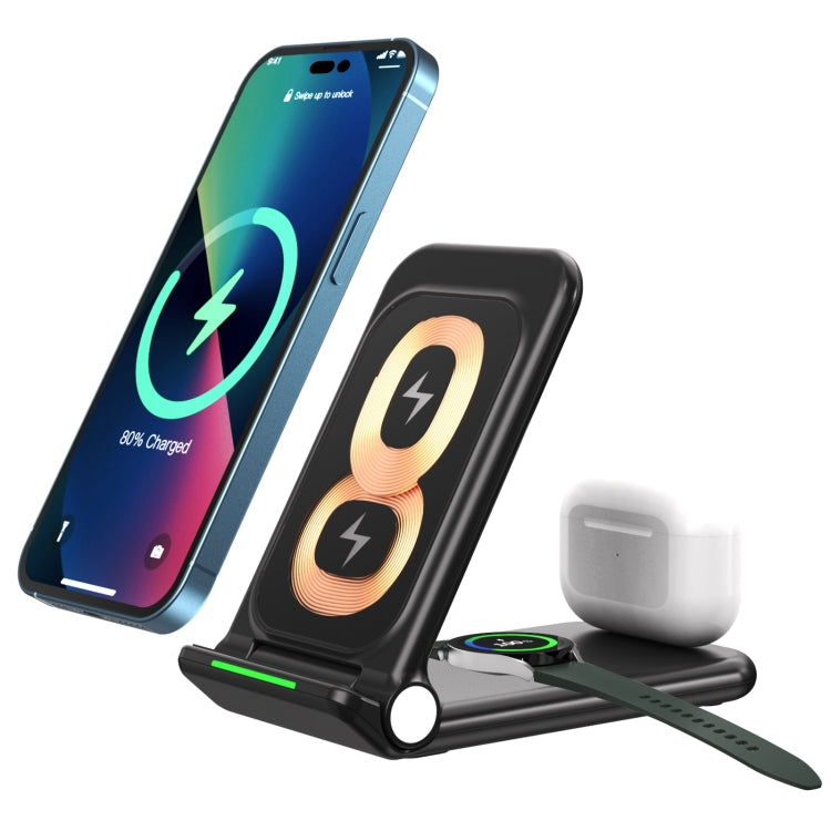 N68-3 3-in-1 Multifunctional Smartphone Earphone Wireless Charging Stand with Samsung Watch Charger