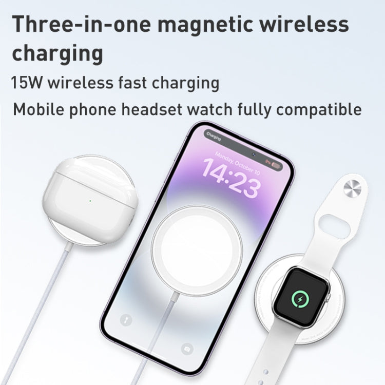 WA23 15W USB / Type-C 3 in 1 Magnetic Wireless Charger