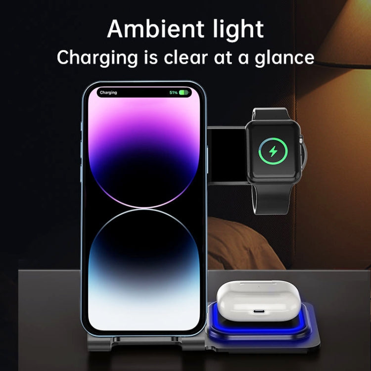 W43 15W 3 in 1 Aluminum Alloy Wireless Charging Stand