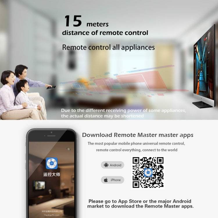 V2.0 Smart Universal IR Remote Control Key for iOS & Android, Random Color Delivery, For iPhone, Galaxy, Huawei, Xiaomi, HTC, Google, Sony, LG and Other Smartphones