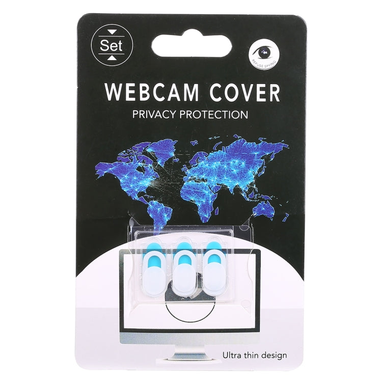 3 PCS Elliptical Appearance Universal Ultra-thin Design WebCam Cover Shutter Slider Camera Cover for Laptop / iPad / PC / Tablet / Cell Phones(White)