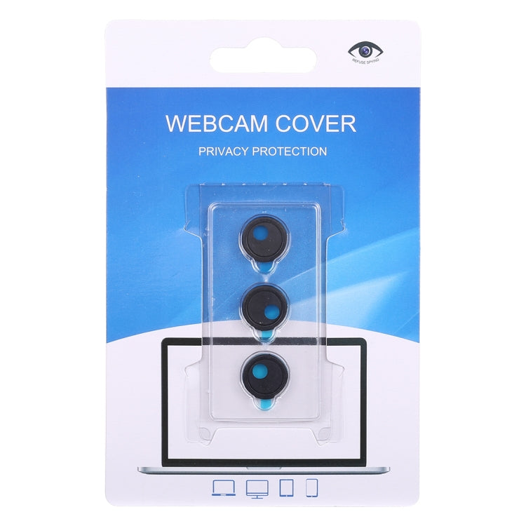 3 PCS Round Appearance Universal Ultra-thin Design WebCam Cover Shutter Slider Camera Cover for Laptop / iPad / PC / Tablet / Cell Phones(Black)