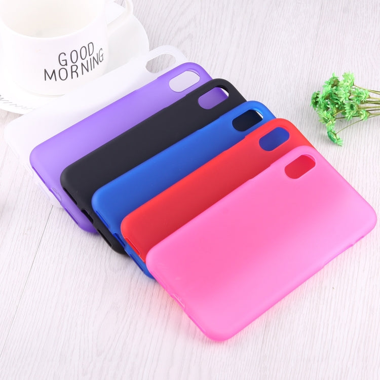 For iPhone X / XS Solid Color Frosted Soft TPU Protective Back Cover Case