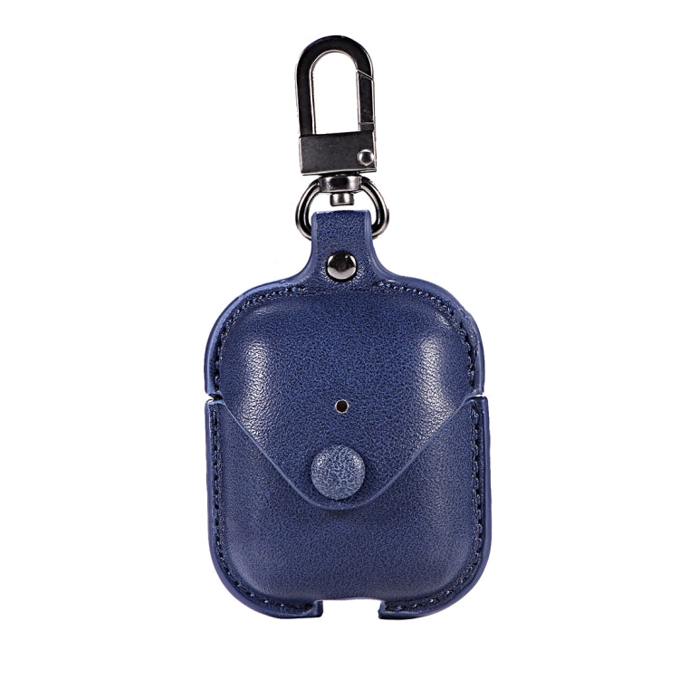 PU Leather Wireless Bluetooth Earphone Protective Case for Apple AirPods 1 / 2, with Metal Buckle