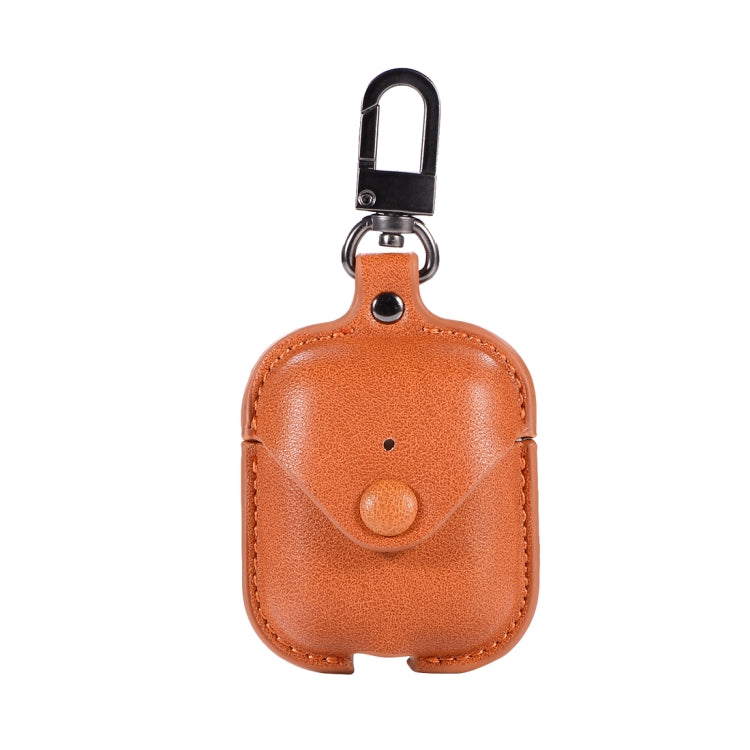 PU Leather Wireless Bluetooth Earphone Protective Case for Apple AirPods 1 / 2, with Metal Buckle