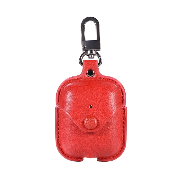 PU Leather Wireless Bluetooth Earphone Protective Case for Apple AirPods 1 / 2, with Metal Buckle
