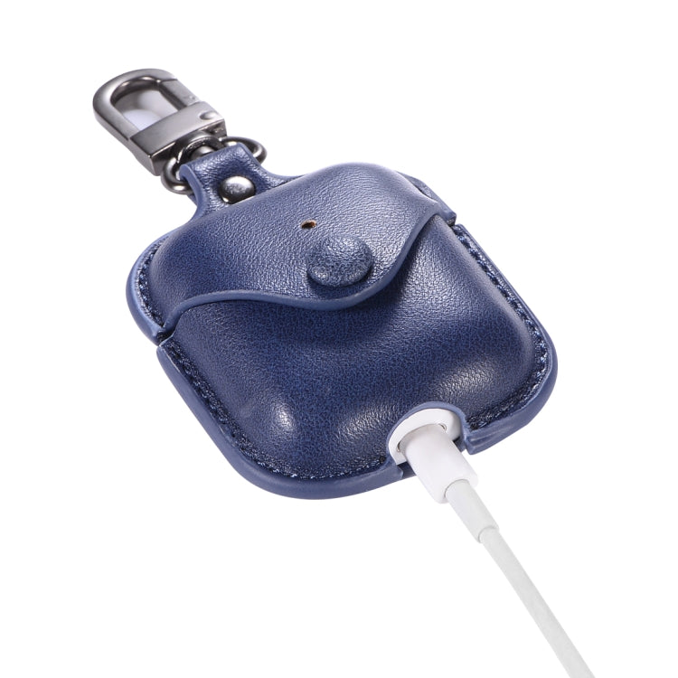 PU Leather Wireless Bluetooth Earphone Protective Case for Apple AirPods 1 / 2, with Metal Buckle