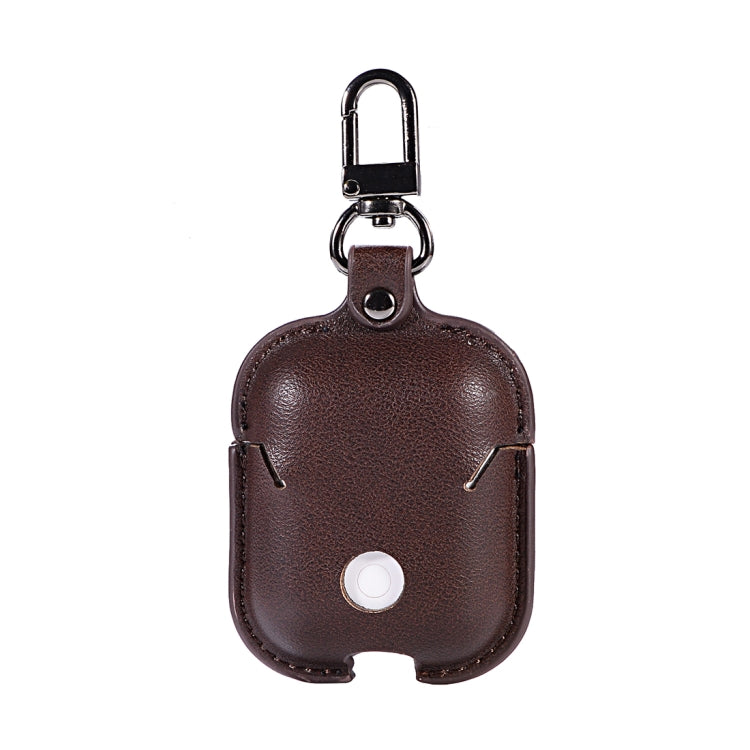 PU Leather Wireless Bluetooth Earphone Protective Case for Apple AirPods 1 / 2, with Metal Buckle