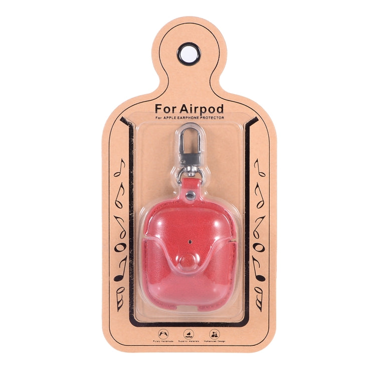 PU Leather Wireless Bluetooth Earphone Protective Case for Apple AirPods 1 / 2, with Metal Buckle