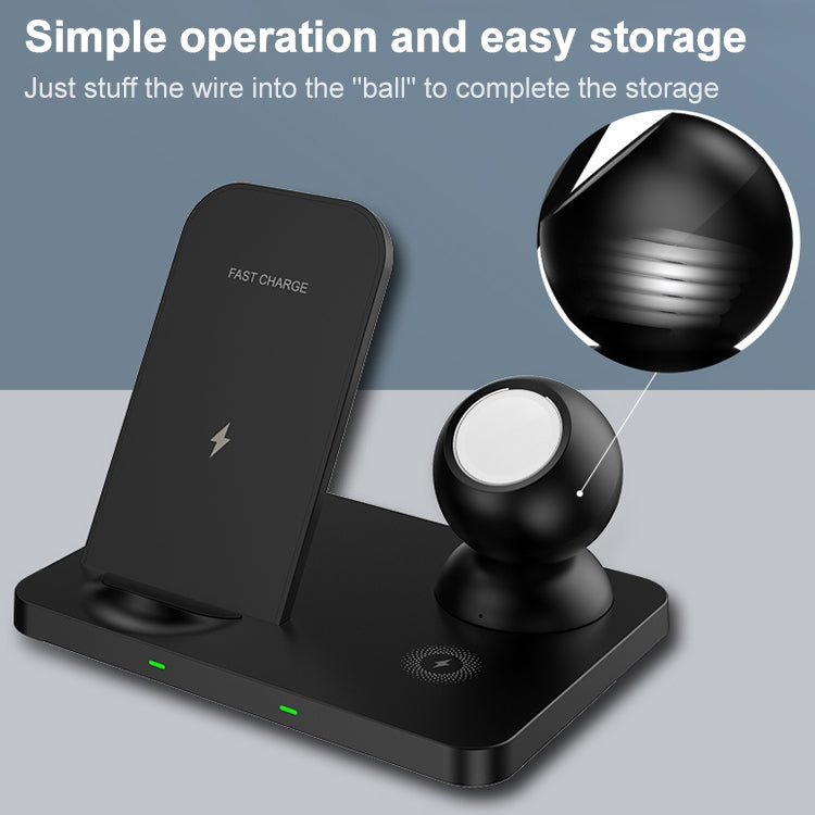 W57 3 In 1 Wireless Charger Holder Charging Station for iPhone / Apple Watch / AirPods