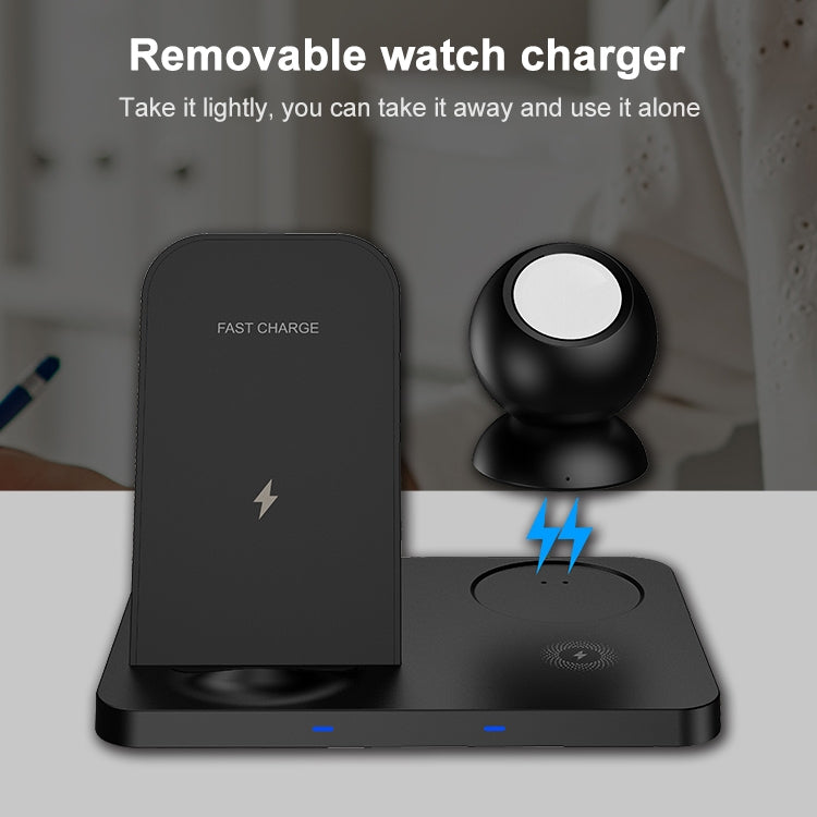 W57 3 In 1 Wireless Charger Holder Charging Station for iPhone / Apple Watch / AirPods