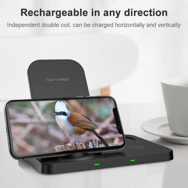 W57 3 In 1 Wireless Charger Holder Charging Station for iPhone / Apple Watch / AirPods