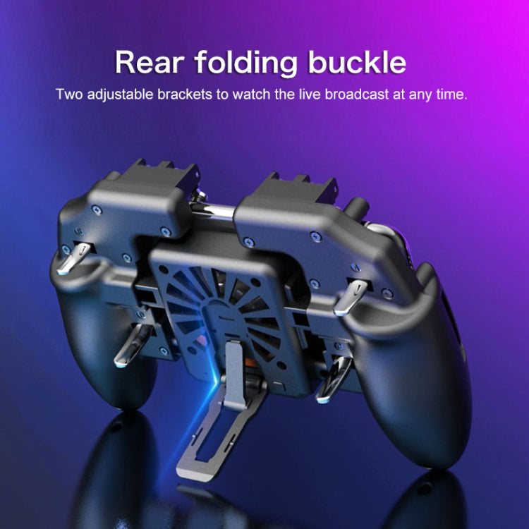 K21 Six-finger Linkage Multi-function Mobile Phone Gamepad with Bracket, Suitable for 4.7-6.5 inch Mobile Phones