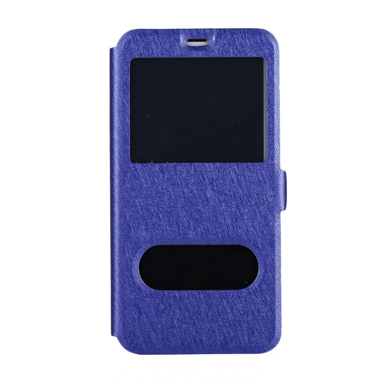 For iPhone X / XS Silk Texture Horizontal Flip Leather Case with Call Display ID & Sleep / Wake-up Function & Holder