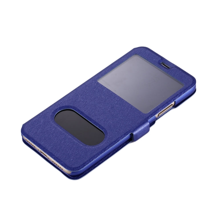 For iPhone X / XS Silk Texture Horizontal Flip Leather Case with Call Display ID & Sleep / Wake-up Function & Holder