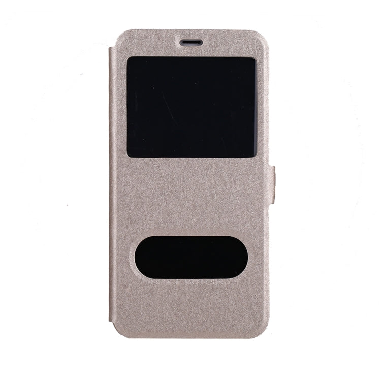 For iPhone X / XS Silk Texture Horizontal Flip Leather Case with Call Display ID & Sleep / Wake-up Function & Holder