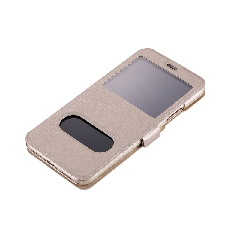 For iPhone X / XS Silk Texture Horizontal Flip Leather Case with Call Display ID & Sleep / Wake-up Function & Holder