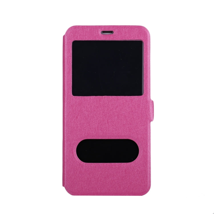 For iPhone X / XS Silk Texture Horizontal Flip Leather Case with Call Display ID & Sleep / Wake-up Function & Holder