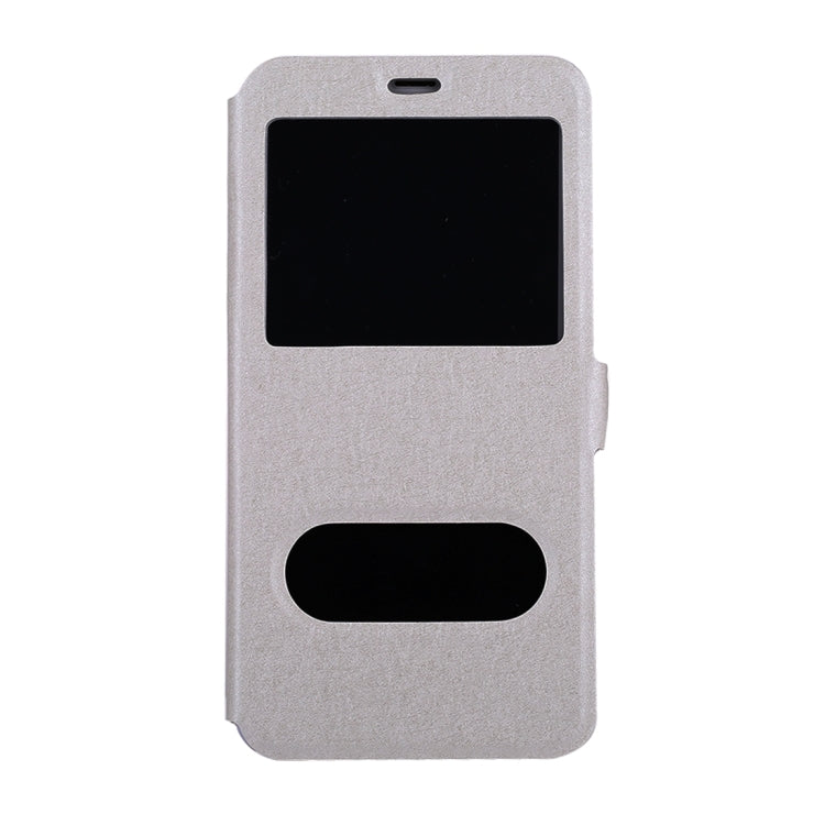 For iPhone X / XS Silk Texture Horizontal Flip Leather Case with Call Display ID & Sleep / Wake-up Function & Holder