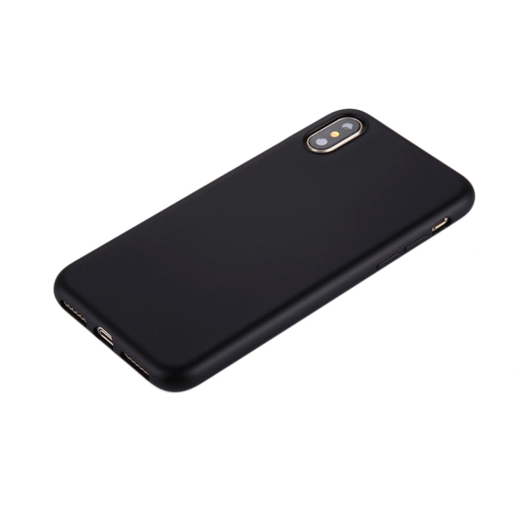 For iPhone X / XS Pure Color Electroplating Oil Spout TPU Protective Back Cover Case