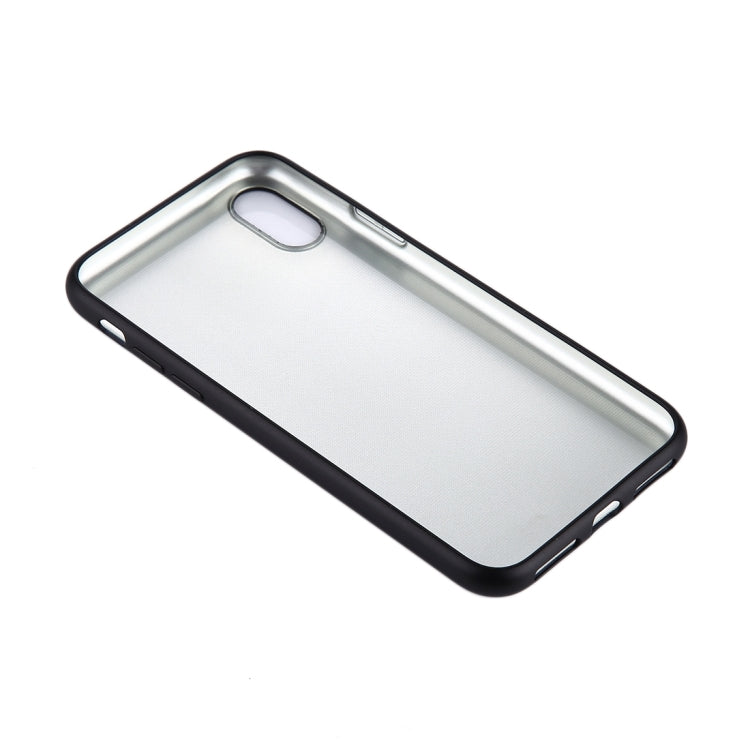 For iPhone X / XS Pure Color Electroplating Oil Spout TPU Protective Back Cover Case