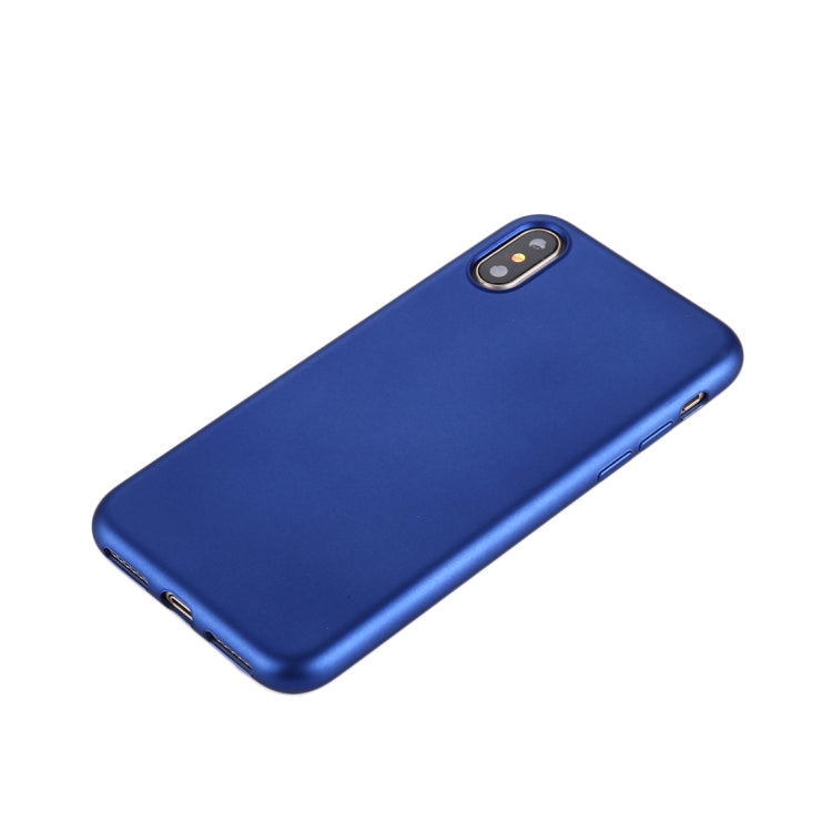 For iPhone X / XS Pure Color Electroplating Oil Spout TPU Protective Back Cover Case