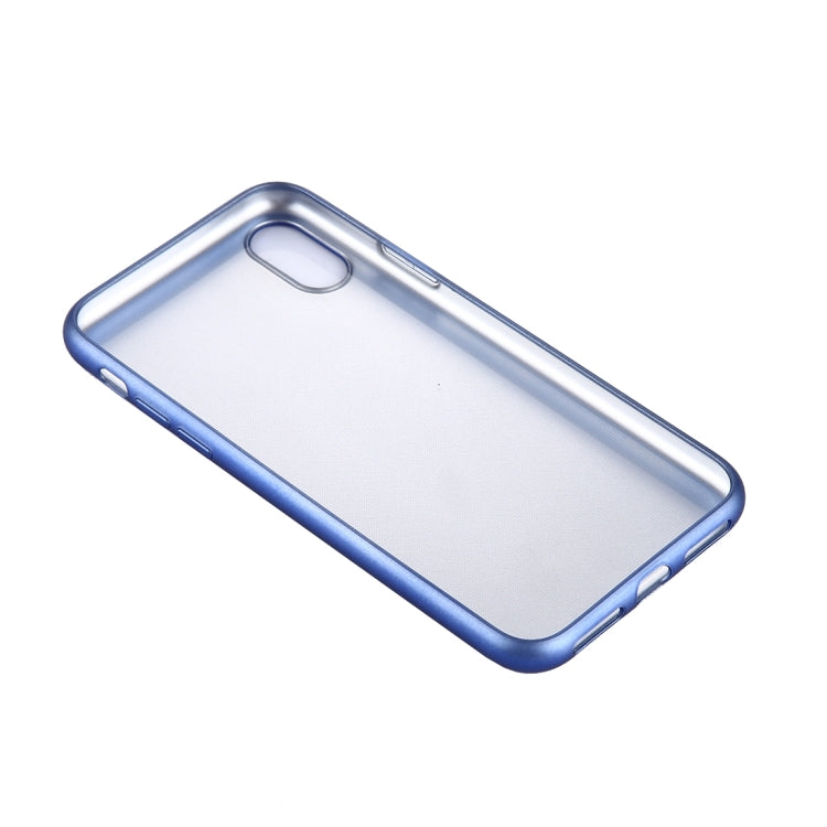 For iPhone X / XS Pure Color Electroplating Oil Spout TPU Protective Back Cover Case